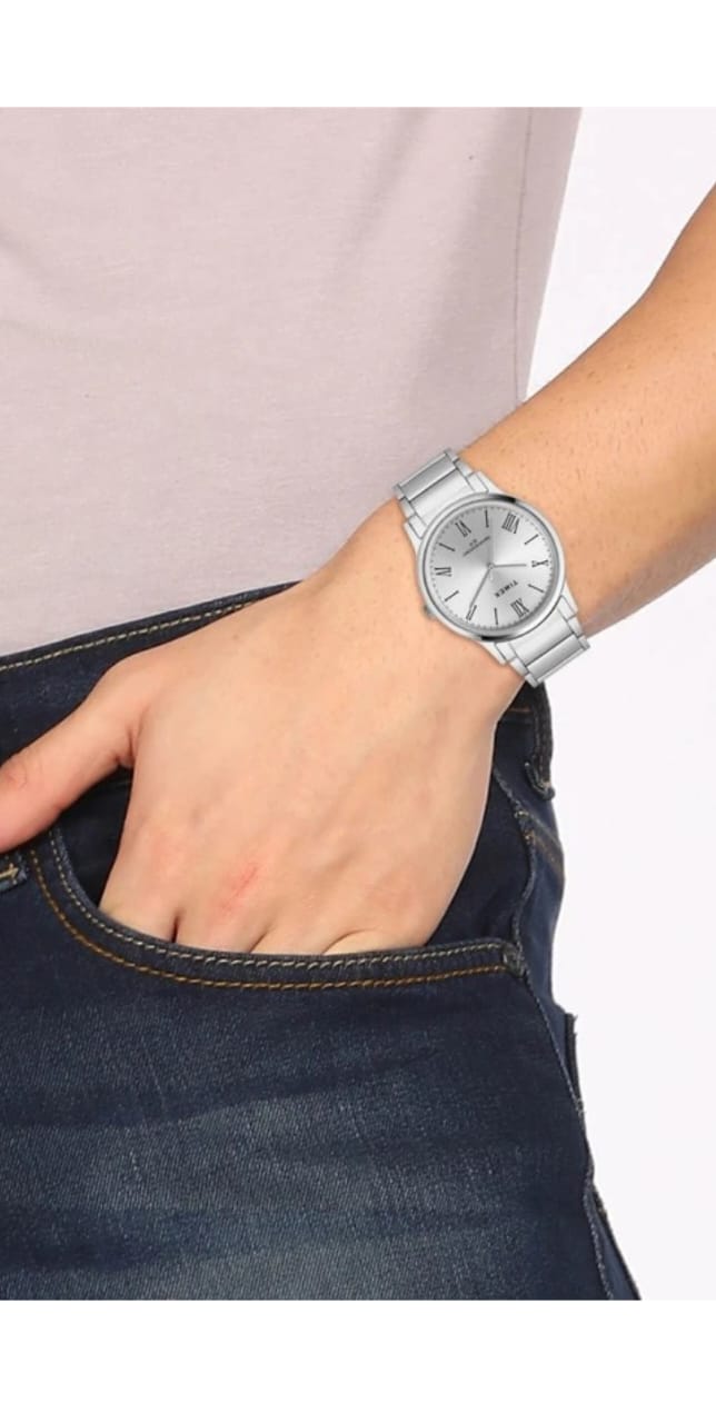 Timex Men's Analog Quartz Watch | Silver Stainless Steel Strap | Water Resistant Classic Casual & Formal Wrist Watch ⌚✨