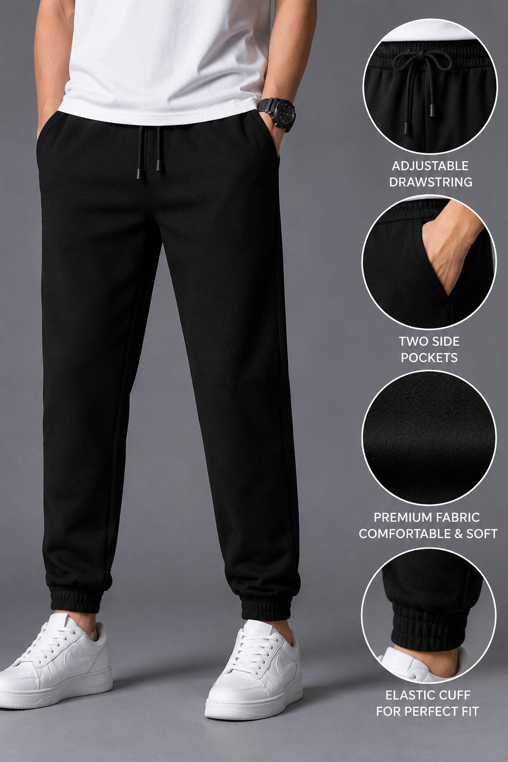 Modern Black Jogger Pants for Teens | Soft, Stylish & Comfortable